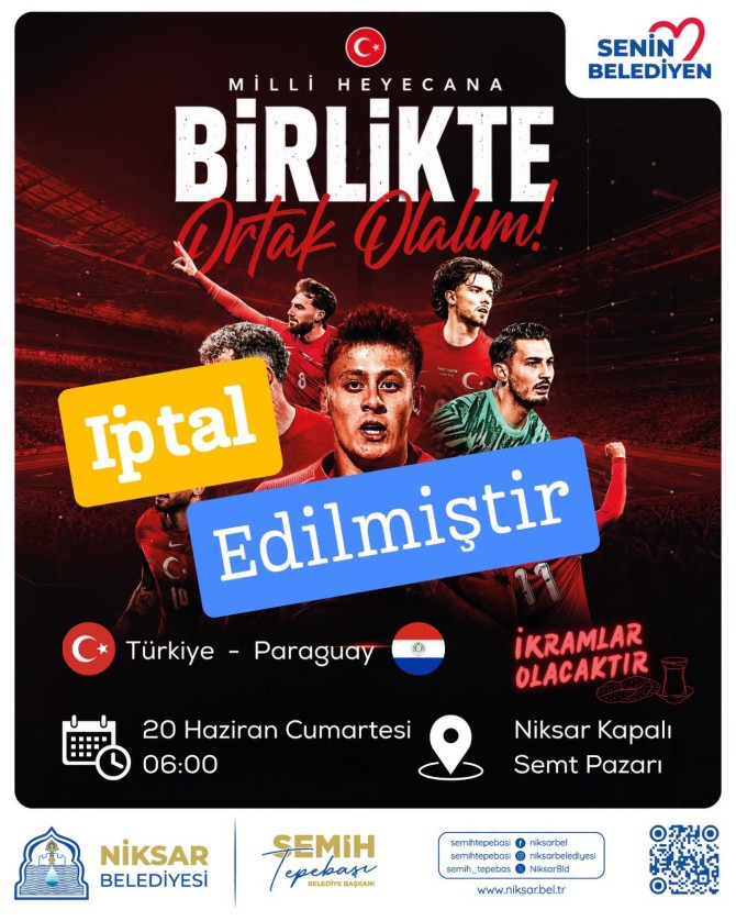 İçişleri Bakanlığımızın genelgesi kapsamında, hafta sonu gerçekleştirilecek sınavlar nedeniyle planlanan Türkiye – Paraguay milli maç yayını iptal edilmiştir. Vatandaşlarımızın anlayışı için teşekkür ederiz