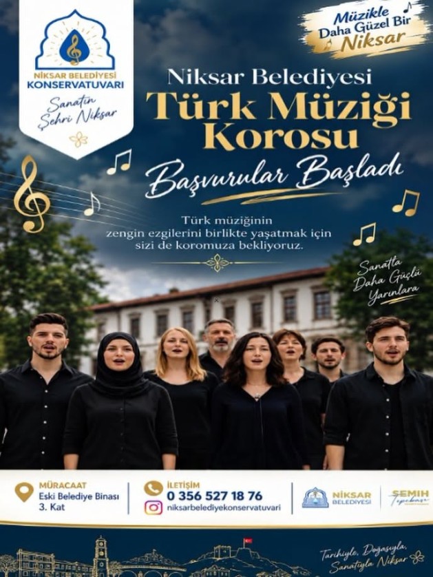 Niksar Belediyesi Konservatuvarımız bünyesinde yeni dönem koro çalışma...