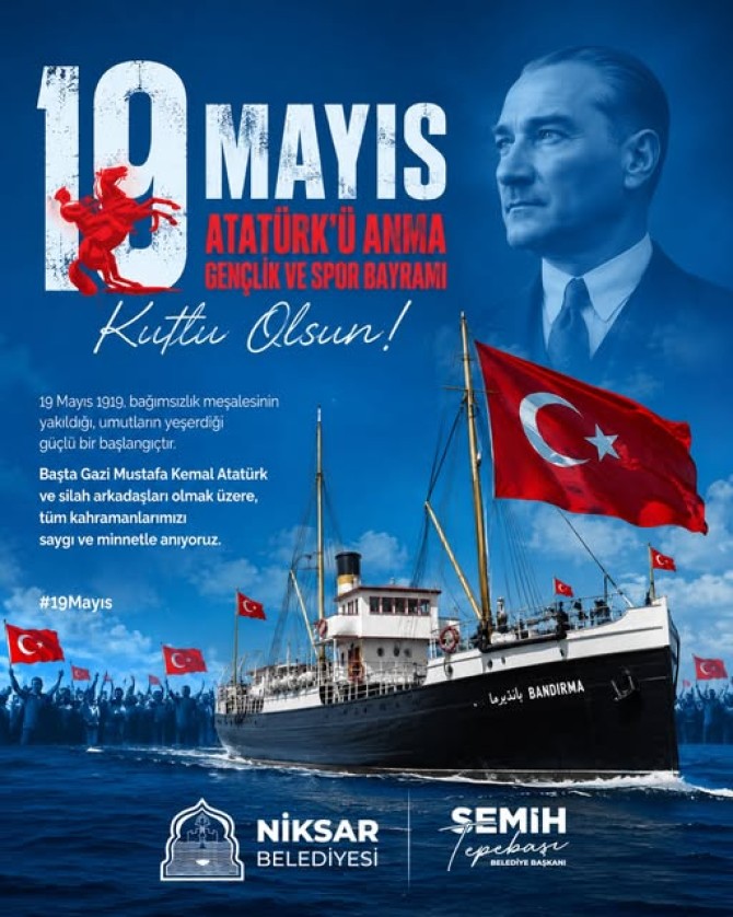 19 Mayıs 1919; Gazi Mustafa Kemal Atatürk’ün Samsun’a çıkarak milletim...