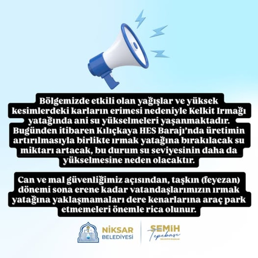 Bölgemizde etkili olan yağışlar ve yüksek kesimlerdeki karların erimes...