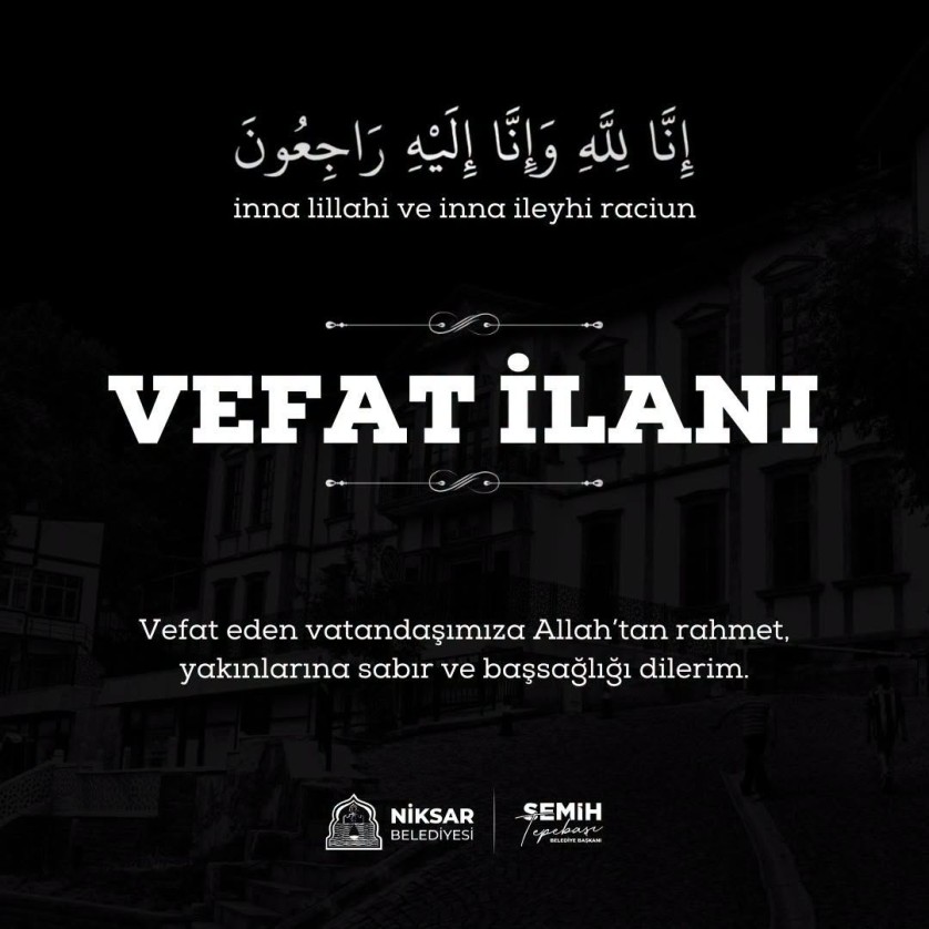 Korganlı olup İsmetpaşa Mahallesi’nde ikamet eden, merhum Hilmi KÖKLÜ’nün oğlu, merhum Ahmet, Ali, Nuri ve Hamdi KÖKLÜ’nün ağabeyleri, Zekayi KÖKLÜ’nün amcası SALİH KÖKLÜ vefat etmiştir