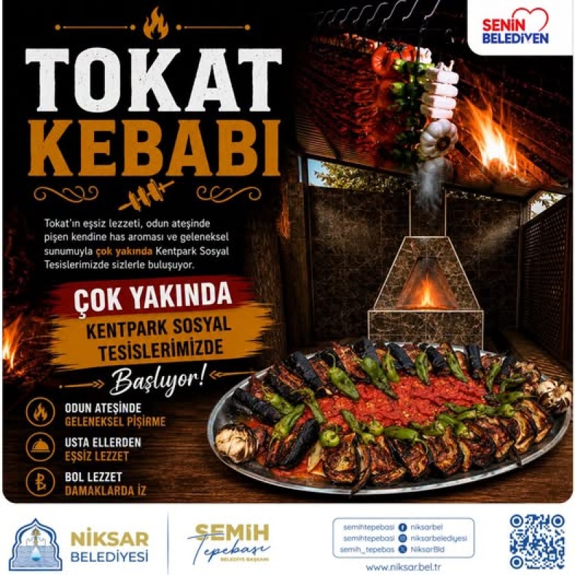 🔥 Tokat Kebabı Kentpark Sosyal Tesislerimizde Başlıyor! 🔥